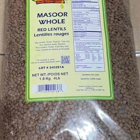 BANSI Whole Masoor Red Lentils 4LB