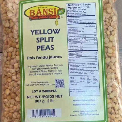 BANSI Yellow Split Peas 2 LB