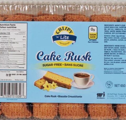 CRISPY Cake Rusk Sugar Free 650g