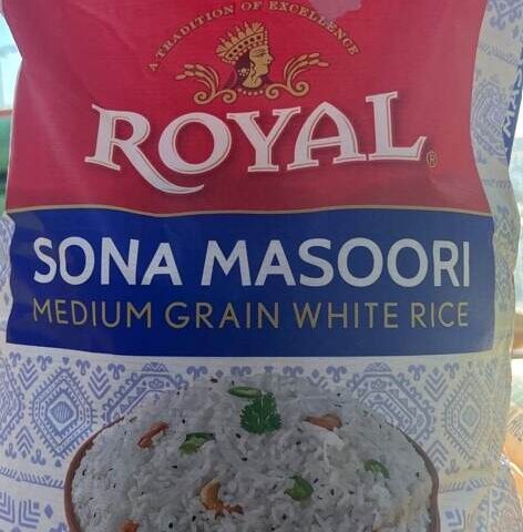 ROYAL Sona Masoori Medium Grain White Rice 20LB