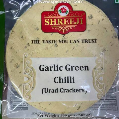 SHREEJI Garlic Green Chilli Papad 200g