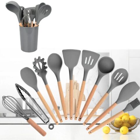 Silicone Kitchen Utensils Set 30 Pcs Grey