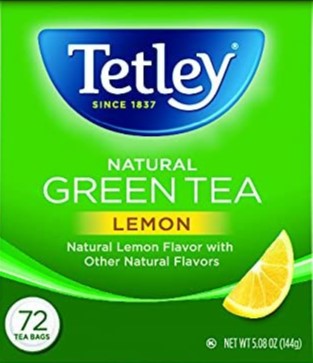 TETLEY Natural Green Tea With Lemon 72 Bags